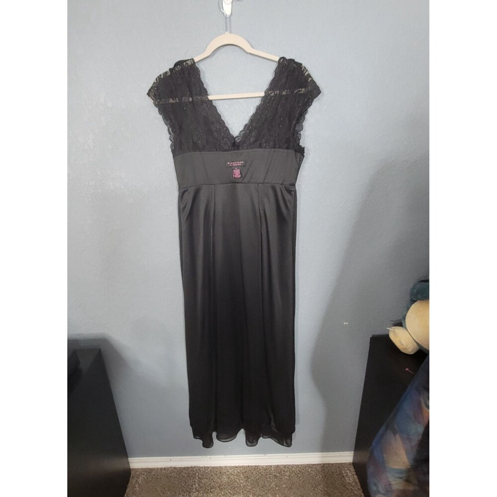 Signature Size 10 by Robbie Bee Black Chiffon Lace Maxi Dress *read* - Picture 13 of 16